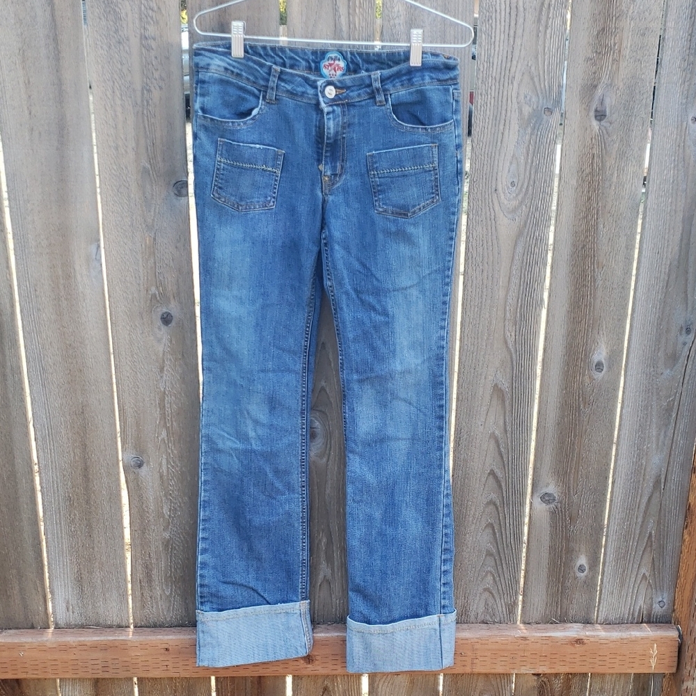 Philly Stars For The Culture Classic  Denim Jeans Wide Cuff Low Rise Blue Marlin